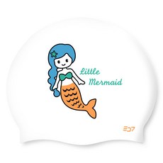 SD7 矽膠泳帽 SGL-CA515, 小美人魚 白色, 1個
