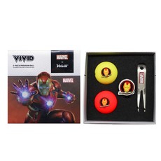 Volvik 漫威果嶺修復器 + 球標 + 3層高爾夫球 2入組, 鋼鐵人, 2入, 1個