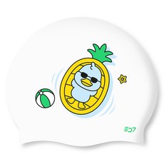 SD7 矽膠泳帽 SGL-CA512, 度假鴨鴨, 1個