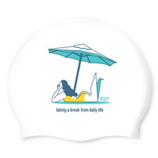 SD7 矽膠泳帽 SGL-CA508, 1個, Take a Break 藍色