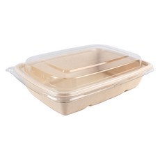 方形牛皮紙漿餐盒 850ml, 1個, 50個