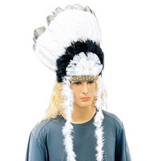 PARTY 09 印地安酋長帽, 白黑色, 1個