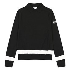 볼빅어페럴 여성용 골프 에리 배색 니트 VLKTN891, 블랙, 1개