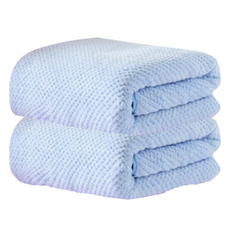 JUNBI 加厚大型沙灘浴巾 70 x 140 cm, 2個, 藍色