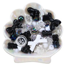 Eumes 隨行杯裝飾/卡套裝飾 DIY 配件組 50g 隨機出貨, 黑色, 1套