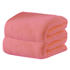 JUNBI 加厚大型沙灘浴巾 70 x 140 cm, 2個, 粉紅色