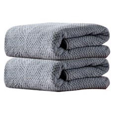 JUNBI 加厚大型沙灘浴巾 70 x 140 cm, 2個, 灰色