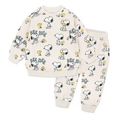 milkmile Peanuts 女童 史努比與糊塗塌客 燦爛微笑 上下裝套組