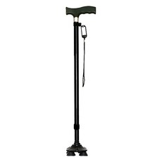 디페이브 스탠다드 스몰 4발 노인 어르신 지팡이 블랙, 1개