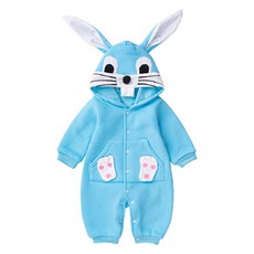 JOYMULTI 嬰幼兒兔子臉長袖連帽連身衣