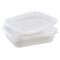 多用途迷你方形蒸煮容器 半透明 小 1.2L, 50個, 1入