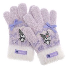 三麗鷗 女童用 蝴蝶結 五指 羽毛紗 手套 NGHKG600