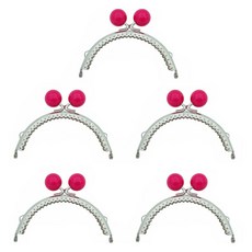 MaDaKkuMi 圓形口金零錢包DIY 珍珠珠 10.5cm, 玫瑰粉色, 5個