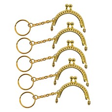 MaDaKkuMi 口金包半圓形金屬框掛飾製作配件 20孔款, 5個, 18金