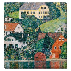 Artmart 古斯塔夫克林姆 Houses in Unterach on Lake Attersee c 1916 帆布畫框