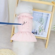 Coco studio 狗狗 Coco Mimi 荷葉邊裙鋪棉背心, 1個, 粉紅色