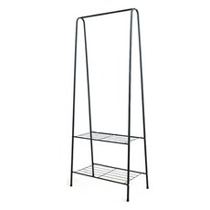 CHUNGSON 纖巧梯形2層層架衣帽架, 霧面黑