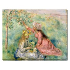 아트마트 피에르 오귀스트 르누아르 Girls picking flowers in a meadow 캔버스액자