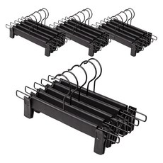 Joeun Living 堅固耐用高CP值防滑裙褲夾式衣架, 20個, 黑色