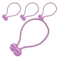 higher deco 窗簾固定磁吸綁帶球, 4個, 紫色