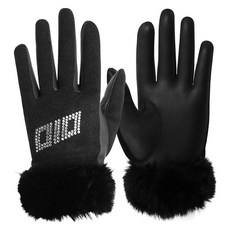 OIO 女性用羊皮冬季高爾夫手套 雙手用套組, 1套, 黑色