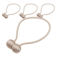 Higher Deco 窗簾固定磁吸綁帶球 45cm, 4個, 米色