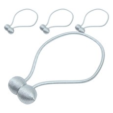 窗簾固定磁鐵 磁力帶球, 4個, 銀