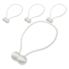 higher deco 窗簾固定磁吸綁帶球, 4個, 白色