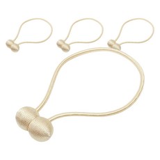 higher deco 窗簾固定磁吸綁帶球, 4個, 象牙白