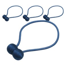 higher deco 窗簾固定磁吸綁帶球, 4個, 海軍藍