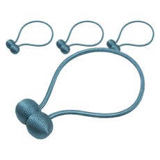 higher deco 窗簾固定磁吸綁帶球, 4個, 藍灰色