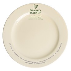 Tiny Blanc Farming's Market 字母 咖啡廳 甜點 純白圓盤, 單一顏色, 1個