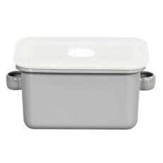 EJIRY 電磁爐適用Cook&Seal系列琺瑯雙耳鍋+矽膠密封蓋, 灰色, 16.2cm, 1組