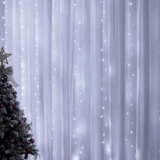 LED螢火蟲窗簾燈串 3m + 遙控器, 1個, 冷白光