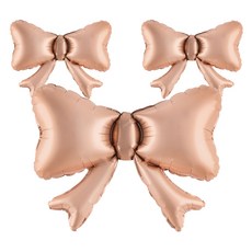 joyparty 緞帶迷你造型鋁箔氣球, 玫瑰金, 3個