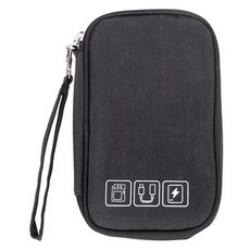 룩앳비앙 미니 휴대용 충전기 보관 파우치, 블랙, 1개