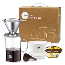 Comac 雙層不鏽鋼手沖咖啡組 DHb2 白色, 1套, 6件組