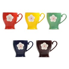 코하루 블룸 머그 400ml 5종 세트, 포피 레드, 비비드 옐로우, 오션 그린, 코발트 블루, 플럼 퍼플, 1세트