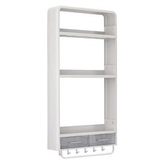 黏貼式縫隙廚房調味罐層架 3層 掛式, 1個, 白色