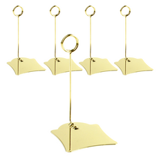 수수마마 스탠드 스탠 집게 메모 꽂이 골드, 대, 5개입, 1개