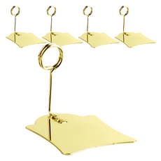 Susu Mama 立式不鏽鋼便條夾 金色, 小, 5入, 1個