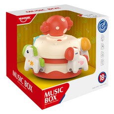 HUANGER 天日星輪播吸附旋律盒heanhe8049, 1個, 粉紅色
