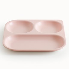 TACKAON 幼兒用方形Ecogen 3格餐盤, 1個, 粉紅色, 單品