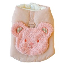 Coco studio 寵物小熊胸背帶鋪棉背心, 1個, 粉紅色