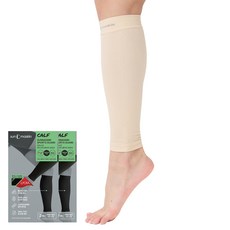 運動高彈氨綸壓縮小腿套, 2組, 皮膚