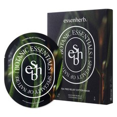 essenherb 茶樹舒緩棉質面膜, 1個, 5入
