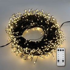 HOMETNER 聖誕樹裝飾米粒燈泡 + 點滅器 + 遙控器組合, 1套, 燈泡色+黑色線, 1000顆