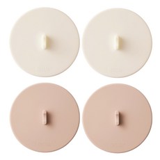 MONACO OLIVE 4 件套全黏浮動真空矽膠杯蓋, 1套, 奶油色, 煙燻粉色