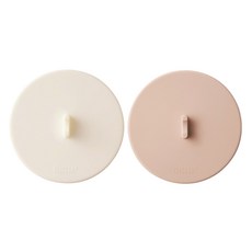 모나코올리브 완전밀착 공중부양 진공 실리콘 컵뚜껑 2종 세트, 크림 + 인디핑크, 1세트