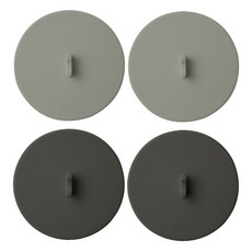 MONACO OLIVE 完全貼合懸浮真空矽膠杯蓋4件組, 1套, 灰色, 炭灰色